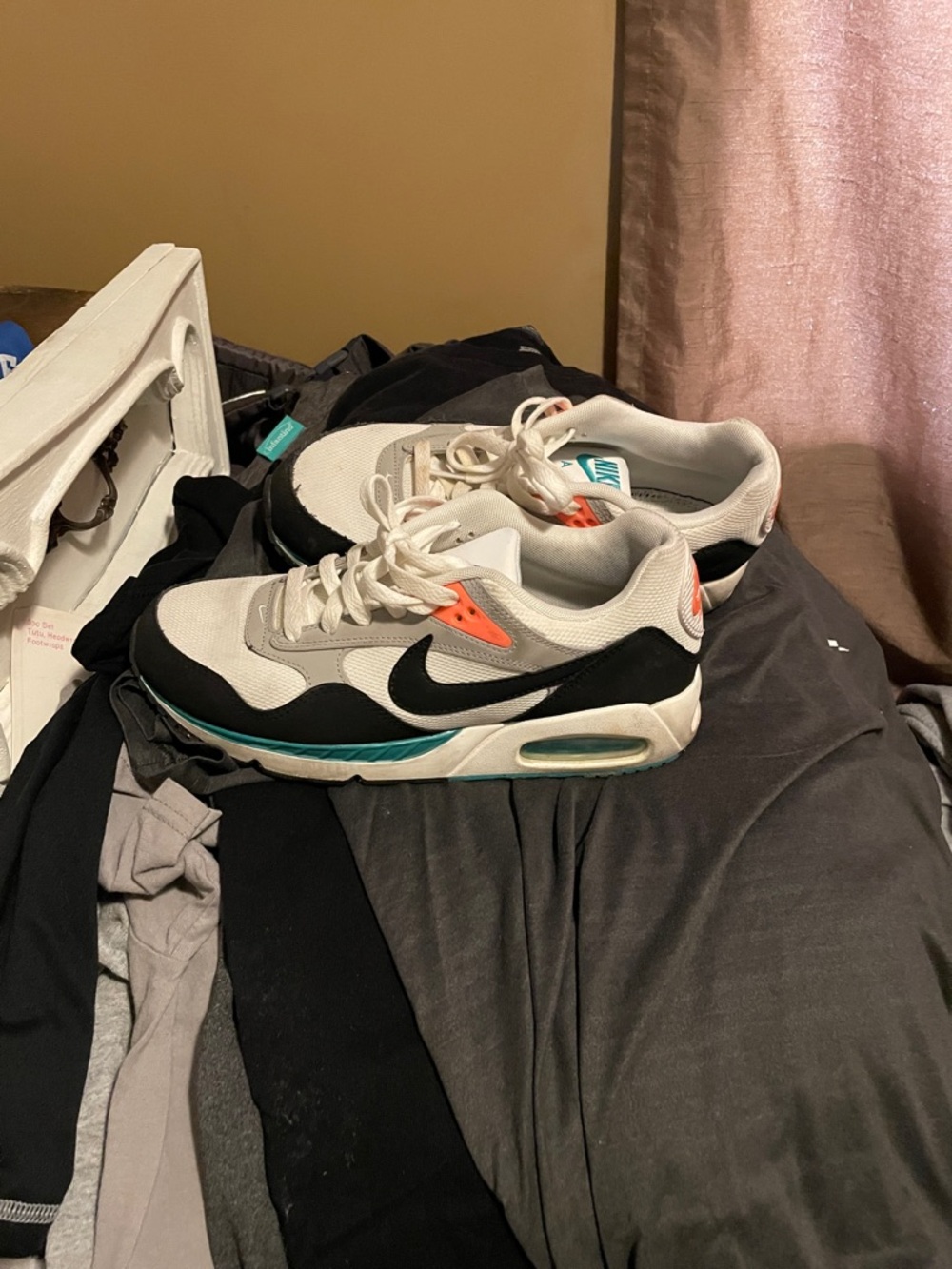 Nike White Black Teal & Orange Air Max Low Sneakers